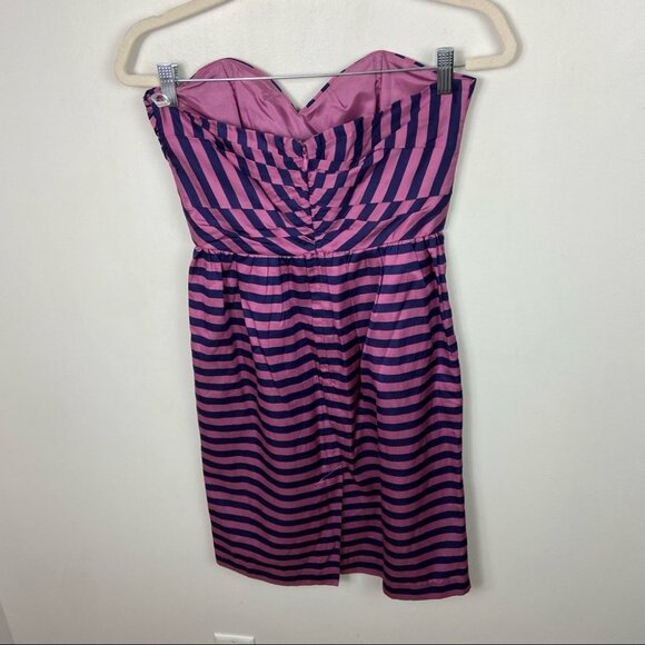 Anthropologie Silk Corset Sweetheart Neck Dress Purple On the Fold Corey Lynn 4 - Picture 10 of 11